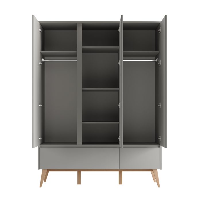 Armario de ropa con 3 puertas (colección Classy Gray)